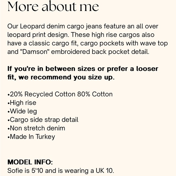 Leopard Cargo Pants by Damson Madder - US 10 - Picture 7 of 14